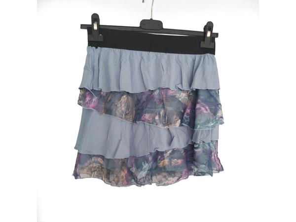 Mini rok met laagjes van kant blauw L/XL