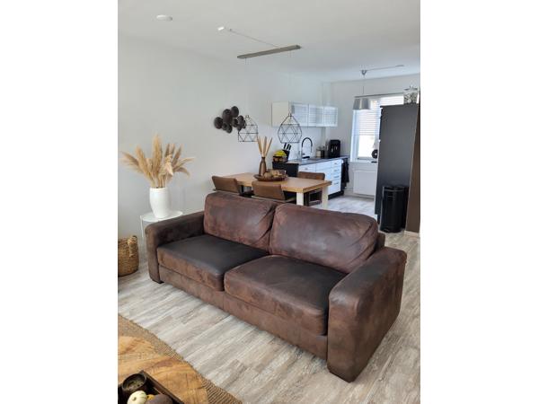 Geschuurd leren bank 210×85