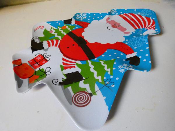 Kerst serveerschaal 50 cm doorsnee plastic