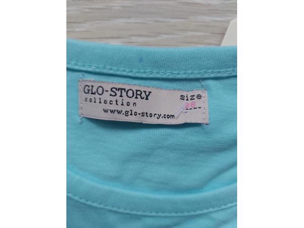 Glo-story T-shirt blauw watermeloen glitter 98