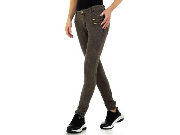 Metrofive zachte skinny broek khaki S/36