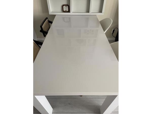 Witte hoogglans eettafel 190x90