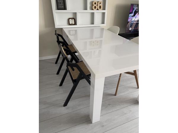 Witte hoogglans eettafel 190x90