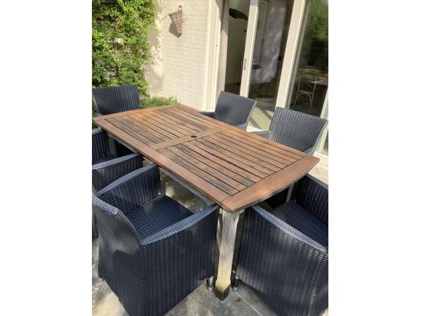 Hardhouten tuintafel  170 x 90 73 cm hoog