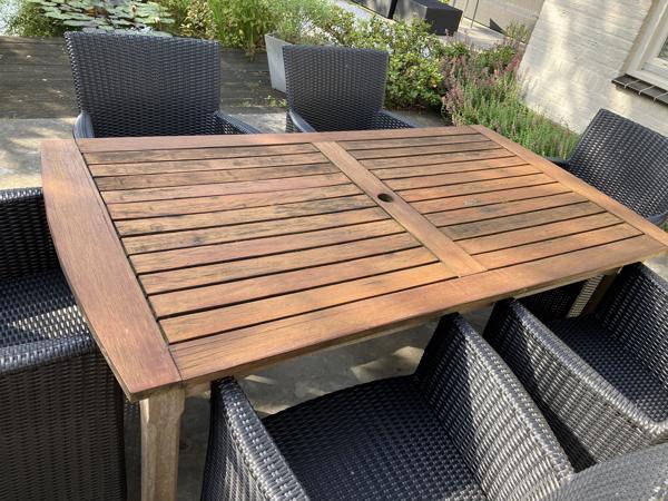 Hardhouten tuintafel  170 x 90 73 cm hoog