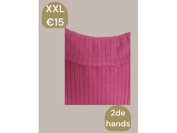 Offshoulder jurk roze xxl