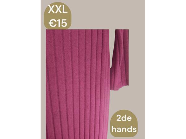 Offshoulder jurk roze xxl