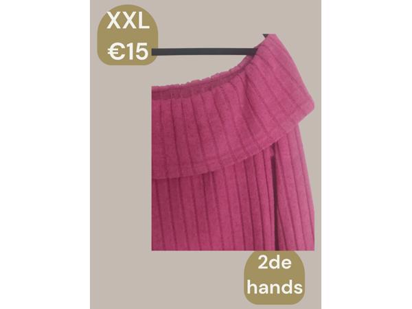 Offshoulder jurk roze xxl