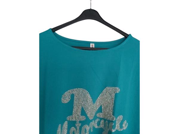 Sweat jurk motorcycle turquoise XL/XXL