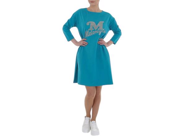 Sweat jurk motorcycle turquoise XL/XXL