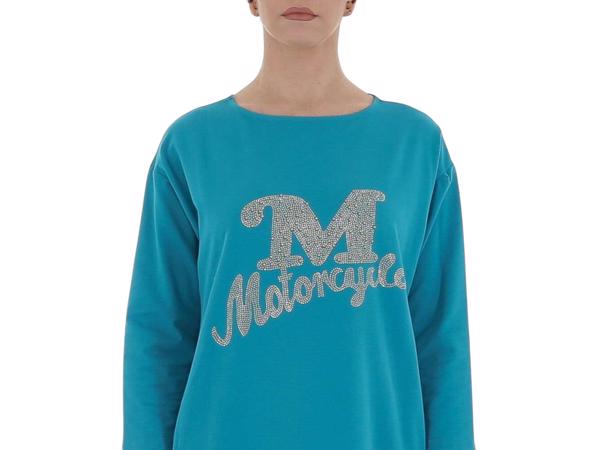 Sweat jurk motorcycle turquoise XL/XXL