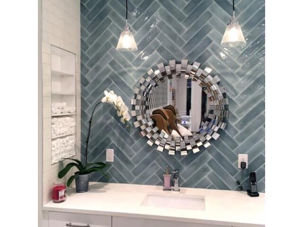 Accent tegel opal sky 7,5x30 cm handvorm tegels wolk blauw