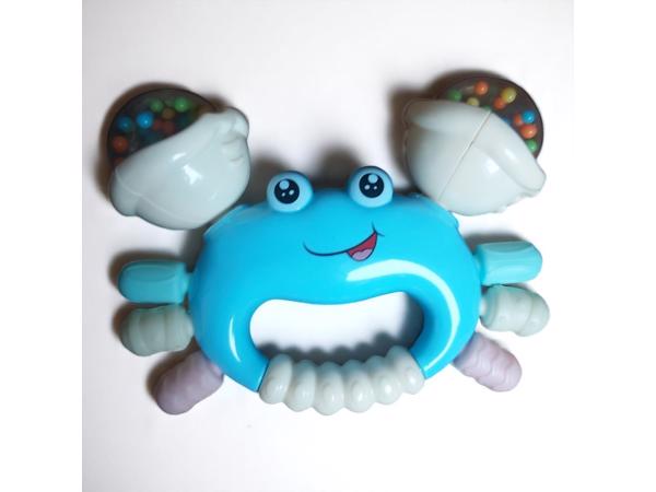 Bijtring en rammelaar in 1 blauwe krab