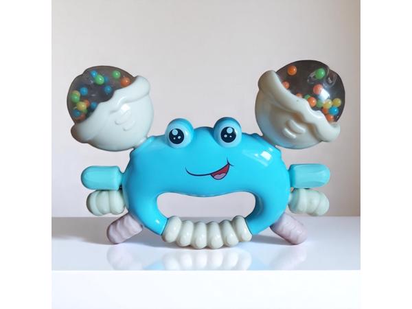 Bijtring en rammelaar in 1 blauwe krab