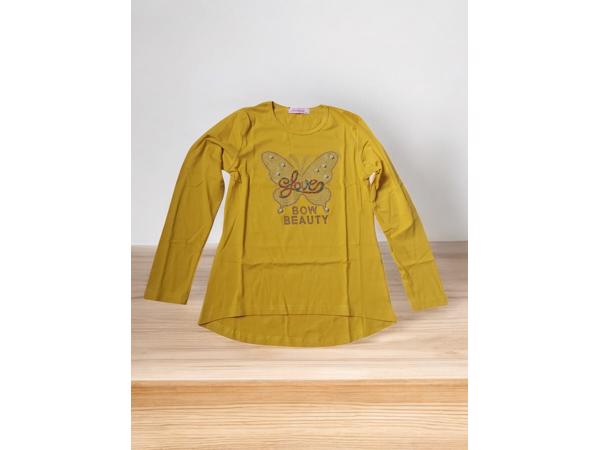 Seagull longsleeve t-shirt okergeel vlinder glitter 158/164