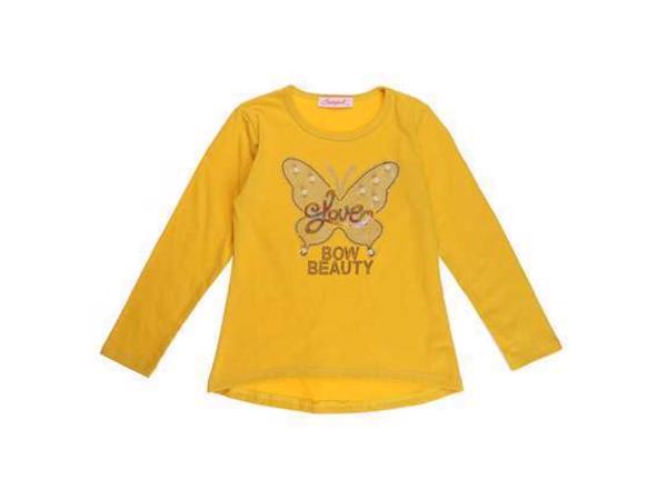 Seagull longsleeve t-shirt okergeel vlinder glitter 158/164