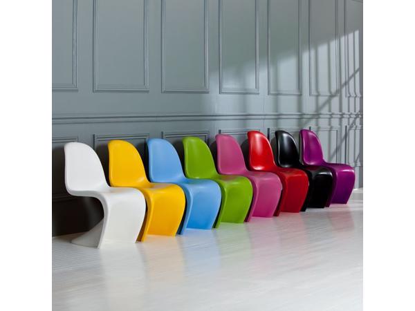 stoel in Panton-stijl, wit en zwart glanzend