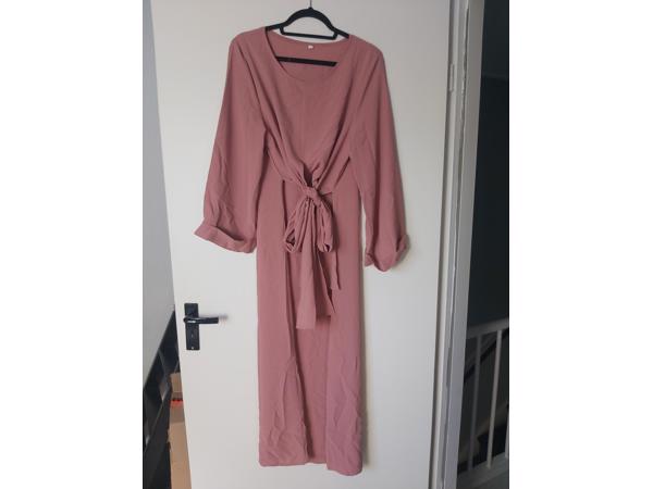 JCL wijde zomer maxi-jurk roze S/36