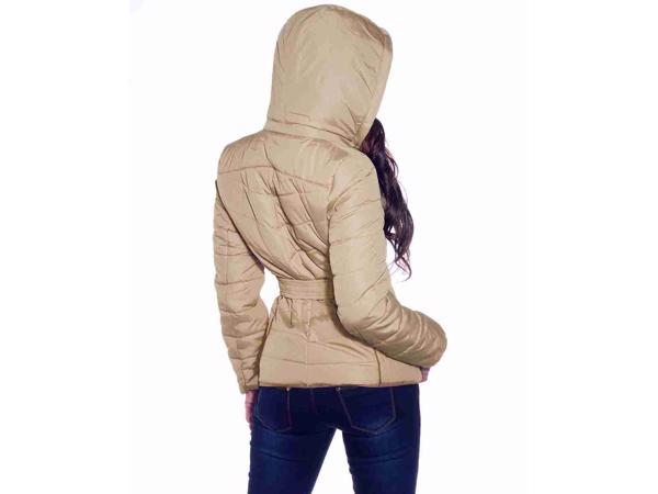 Winterjas met afneembare capuchon, beige, Maat M (nieuw)