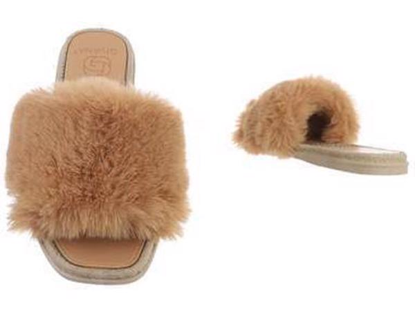NN152 Givana Fluffy slippers camel 40