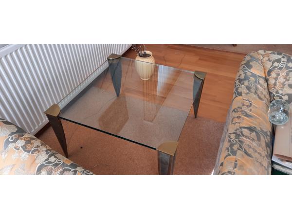 Glazen salontafel 80x80 cm