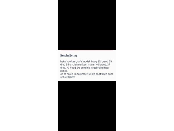 koelkast zonder vriesvak