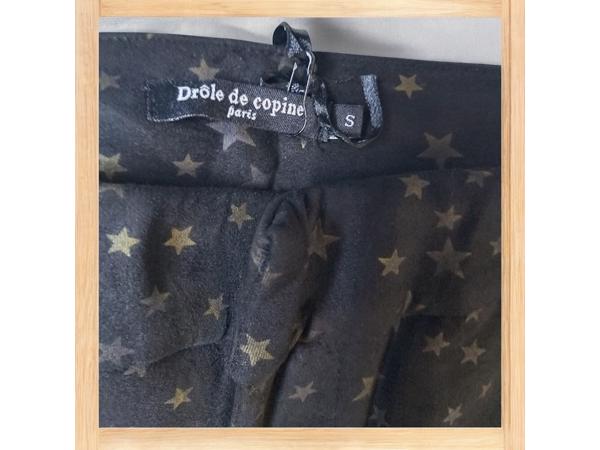 Drole de Copine stretchy zachte sterren broek zwart S/36