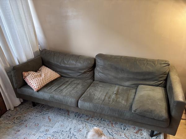 Sissy boy bank suède leer groen