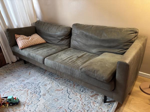 Sissy boy bank suède leer groen