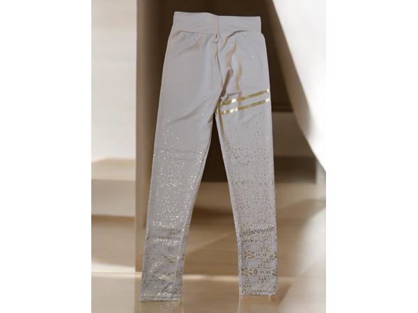 Holala stretchy legging creme goud glitter S/M