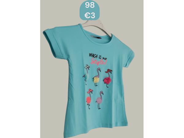 Glo-Story t-shirt flamingo's turquoise 98