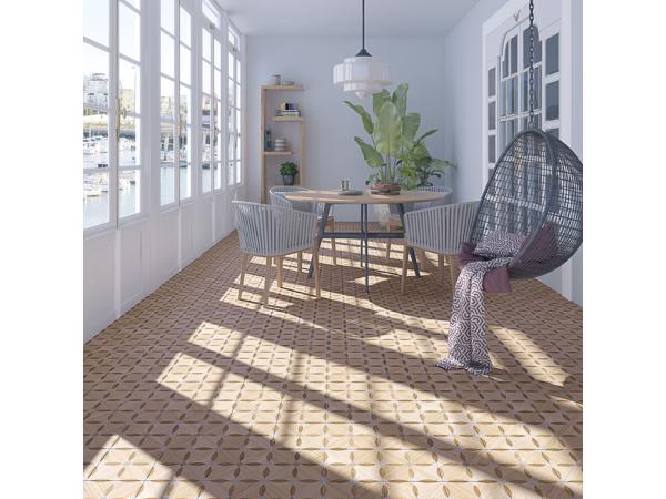 Geometrisch Retro Design tegels Houtlook Patroontegels 20x20