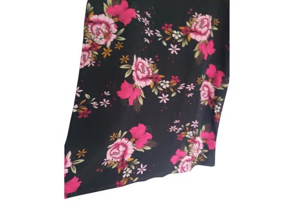 Zomerjurk bloemen zwart roze L