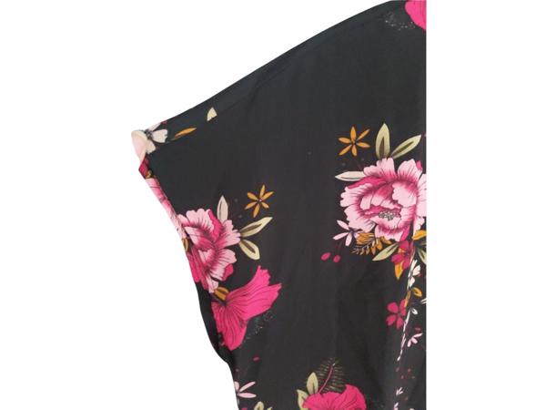 Zomerjurk bloemen zwart roze L