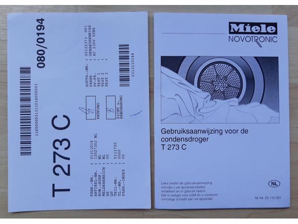 Miele T273C Condensdroger ALS NIEUW