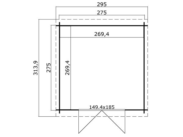 Blokhut Nadia 275x275 Onbehandeld vuren