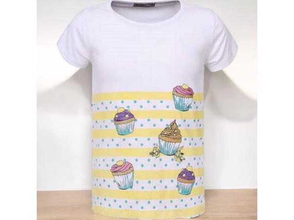 Glo-Story cupcakes t-shirt geel 128