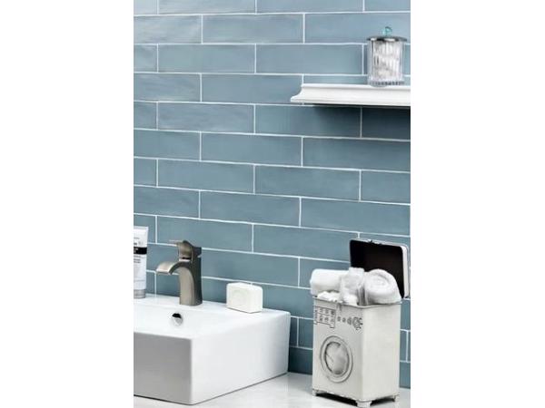 Cifre colonial sky 7,5x30 handvorm blauw visgraat wandtegels