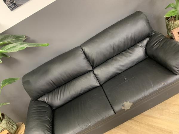 Kunstleer bank stel 2-en 3 zitter