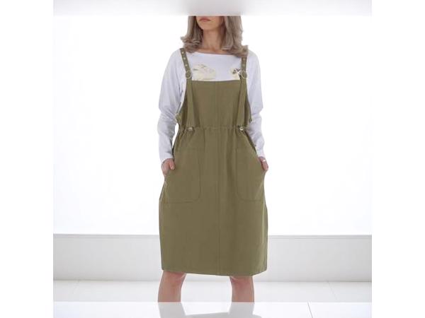 Cashual jurk khaki groen one size