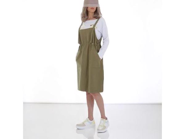 Cashual jurk khaki groen one size