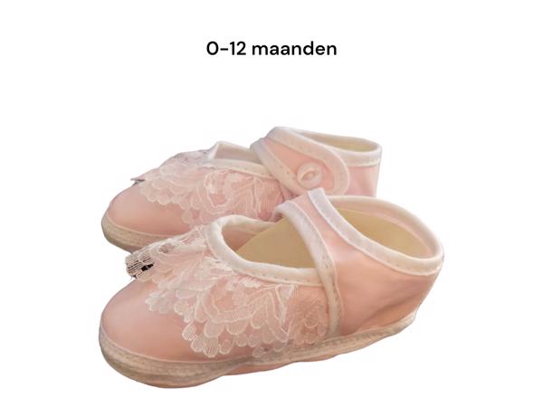 Newborn Meisjes Roze/wit Met Kant