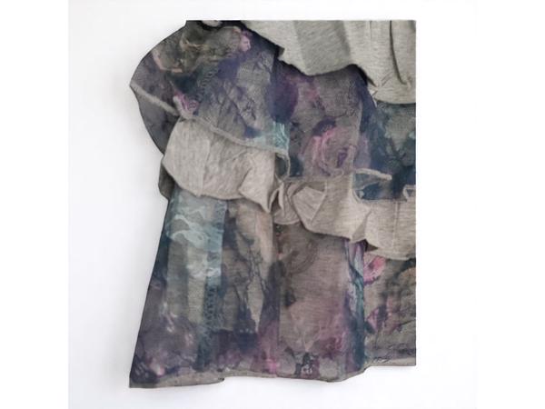 Mini rok met laagjes van kant grijs S/M