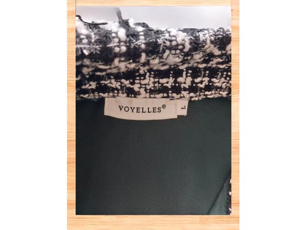 Voyelles blouse donkergroen zwart wit L