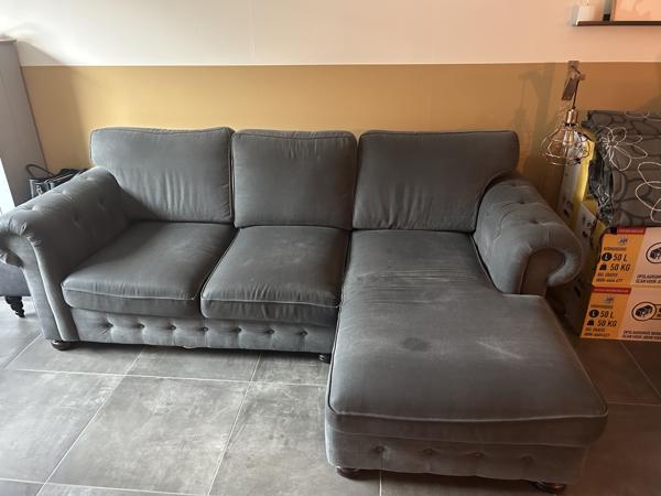 3-zitsbank met longchair antraciet