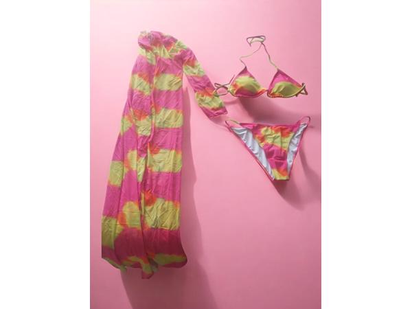 3 delig Bikini set roze geel XXL