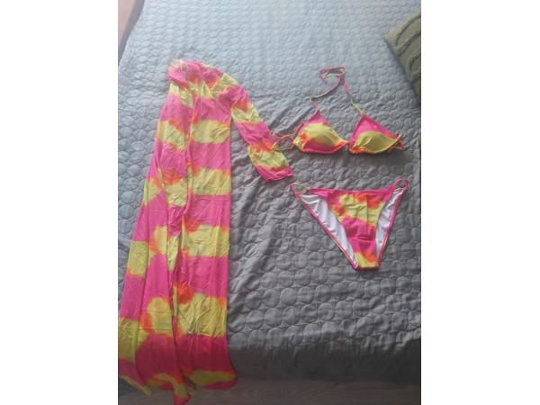 3 delig Bikini set roze geel XXL