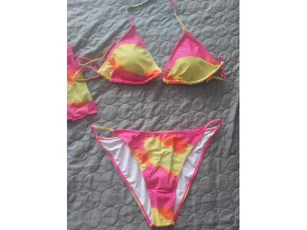 3 delig Bikini set roze geel XXL