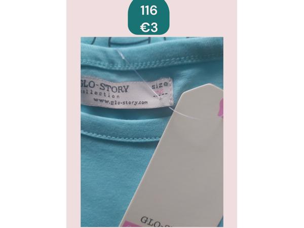 Glo-story t-shirt snoepmachine turquoise 116