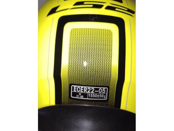 KLAPHELM merk LS knalgeel